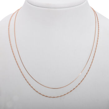 2er Set - Italienische Singapurkette und Ankerkette, 925 Silber ros&eacute;vergoldet ca. 45 cm ca. 2,46g