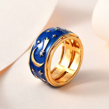 Emaillierter Anti-Stress-Spinning-Ring mit Himmelsk&ouml;rper