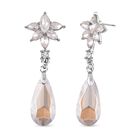 Chic weiße und Champagner Kristall Ohrhänger