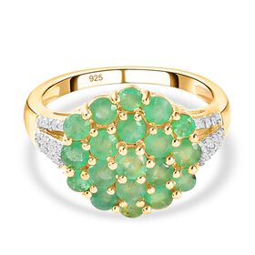 Kagem sambischer Smaragd und Zirkon-Ring - 1,96 ct.