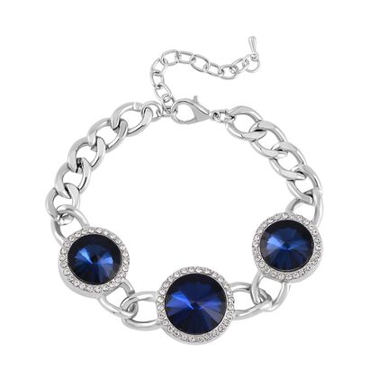 Glas, Wei&szlig;er Kristall Armband ca. 19 cm+ 5 cm Extender