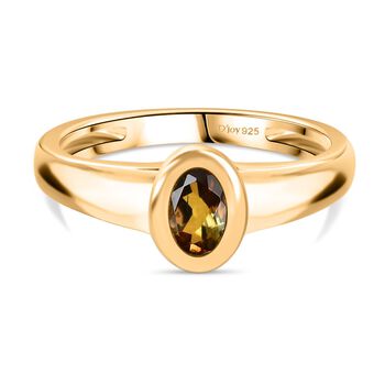 D'Joy AA Andalusit Schmuckset 925 Silber 750 Gelb Vergoldet (Gr&ouml;&szlig;e 17) ca. 0.98 ct