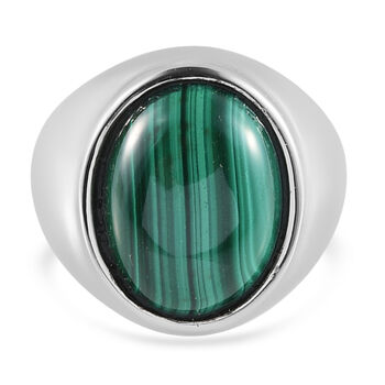 Malachit Ring in Edelstahl (Gr&ouml;&szlig;e 16.00) ca. 12,46 ct