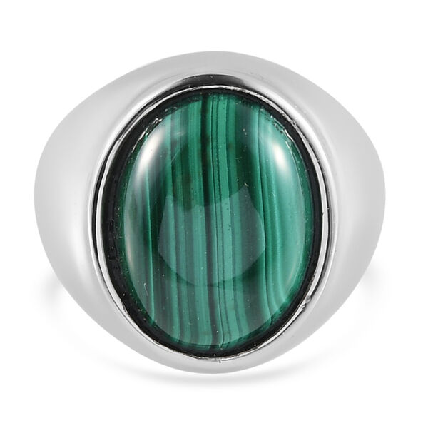 Malachit Ring in Edelstahl  ca. 12,46 ct image number 0