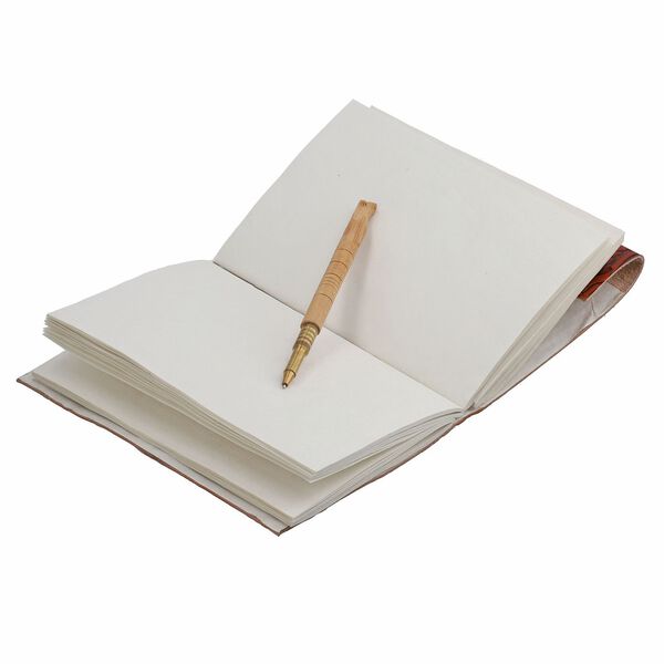 Handgefertigtes Lebensbaum-Journal aus 100% echtem Leder mit Holzstift, rot image number 8