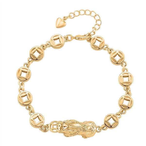 Nickelfreies Messing Armband ca. 18 cm + 2.5 cm Extender, ca. 13,50g, Goldfarben