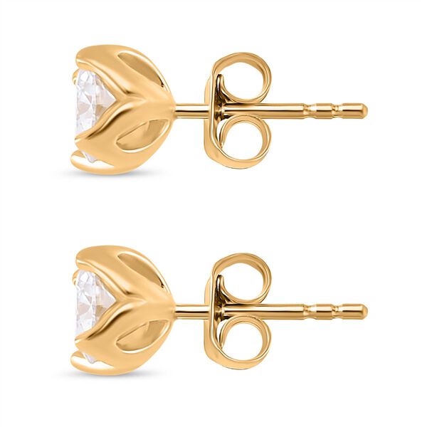 Moissanit Ohrringe, 925 Silber 750 Gelbgold Vermeil - 1,60 ct. image number 4