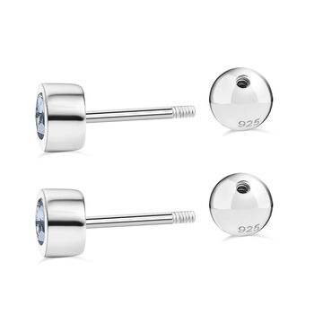 Aquamarin Ohrringe, 925 Silber rhodiniert - 0,51 ct.