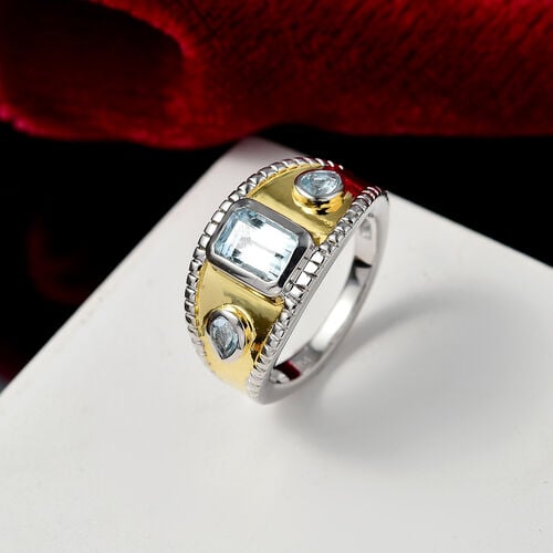 Himmelblauer Topas Ring Messing (Größe 21.00) ca. 1,72 ct image number 1