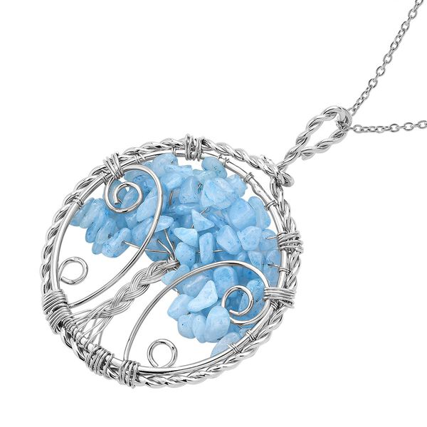 Aquamarin-Anh&auml;nger mit 50+5cm Kette - 37,60 ct. image number 4