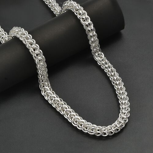 Designer Inspirierte handgefertigte Halskette ca. 50 cm, 925 Silber ca. 42,10g image number 1
