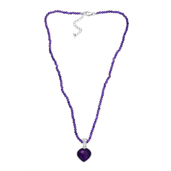 D'joy Afrikanischer Amethyst Anh&auml;nger mit Kette ca. 45 cm + 5 cm Extender, 925 Silber rhodiniert ca. 40.92 ct image number 4