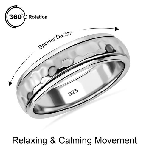 Strukturierter Spinning-Band-Ring, 925 Silber rhodiniert image number 0