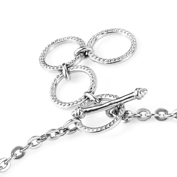 Skript Stein Armband mit Knebelverschluss, 19 cm, Edelstahl ca. 11,60 ct image number 4