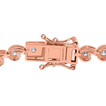 LUXURIANT DIAMOND- SI Labor Diamant 19cm Armband, 925 Silber 750 Ros&eacute;gold Vermeil - 2,51 ct.