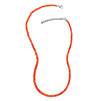 Gef&auml;rbte, &auml;thiopische Opal-Halskette, 45 cm, 925 Silber Platin-&Uuml;berzug ca. 30,87 ct