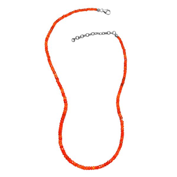 Farbige, &auml;thiopische Opal-Perlen-Halskette in Silber