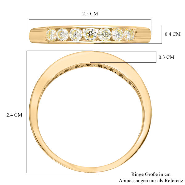 SGL zertifizierter SI nat&uuml;rlicher, gelber Diamant-Ring- 0,50 ct. image number 6