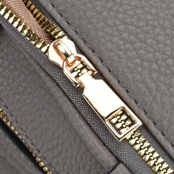 Crossbody-Tasche mit mehreren Reißverschlussfächern und abnehmbarem Gurt, 25x9x18cm, Grau image number 6