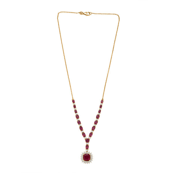 D'Joy afrikanische Rubin und Zirkon 45cm Halskette - 15,54 ct. image number 4