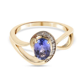 AA Tansanit Solit&auml;r-Ring, 375 Gelbgold (Gr&ouml;&szlig;e 16.00) ca. 1,30 ct