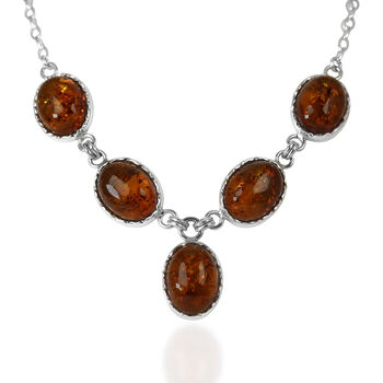 Nat&uuml;rlicher Baltischer Bernstein Halskette ca. 50 cm 925 Silber