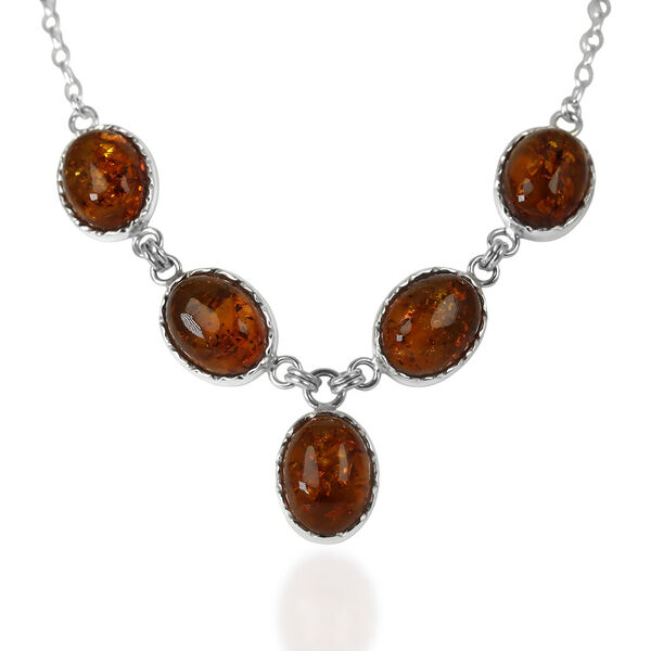 Nat&uuml;rlicher Baltischer Bernstein Halskette ca. 50 cm 925 Silber