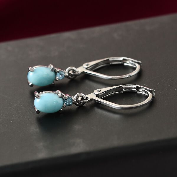 Larimar Tropfen Ohrhänger Edelstahl ca. 0,99 ct  image number 2