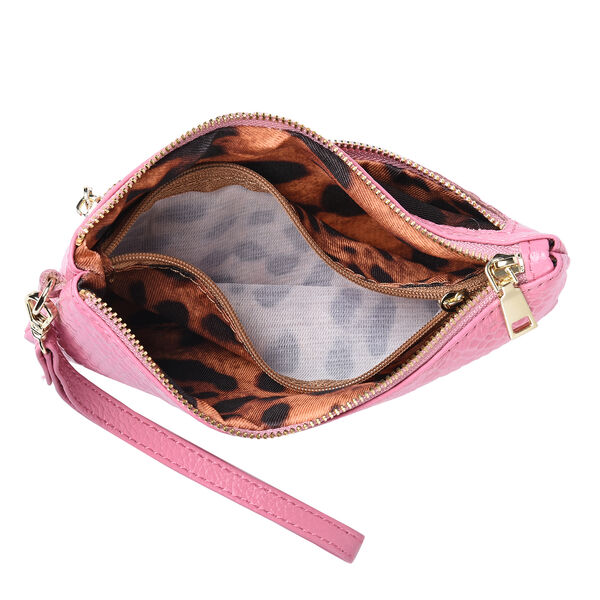 SENCILLEZ - 100% Leder Clutch, Babyrosa image number 5