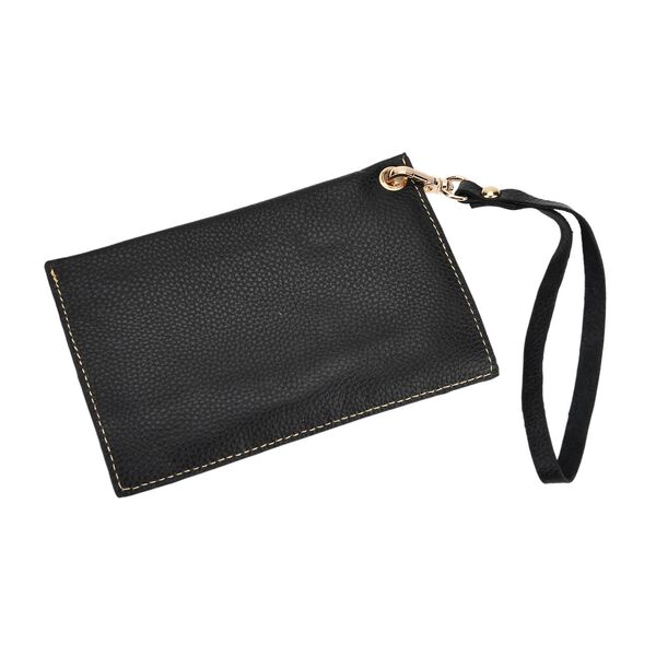 2er-Set Echtleder-Shopper, stilvolle Handtaschen mit passendem Rei&szlig;verschluss-Etui, Schwarz image number 8