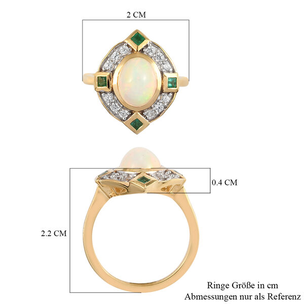 Natürlicher Äthiopischer Opal und Mehrfarbig Edelsteine Ring 925 Silber Vermeil image number 8