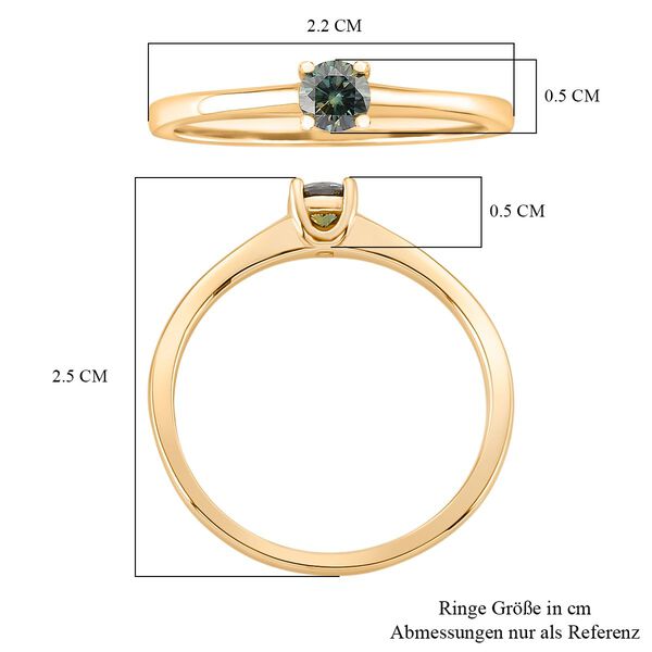 D'Joy blauer Moissanit Ring, 925 Silber vergoldet - 0,30 ct. image number 6