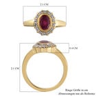 Fissure gefüllt Rubin und Zirkon Ring 925 Silber vergoldet (Größe 17.00) ca. 1,26 ct image number 6
