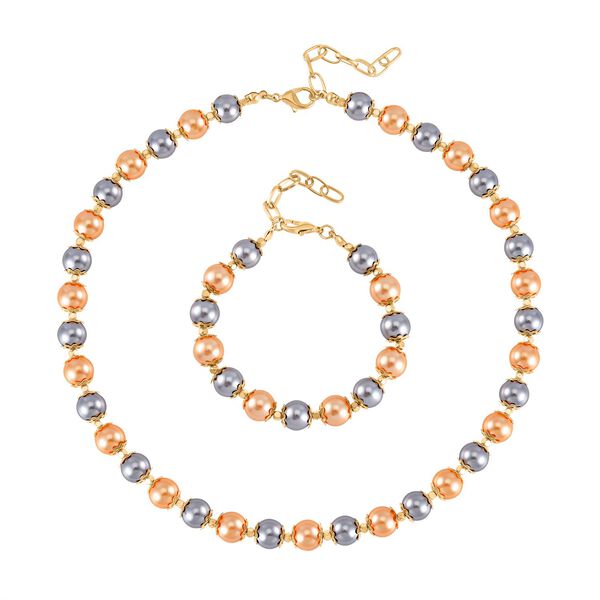 Goldene Muschelkernperle Schmuckset  Legierung vergoldet