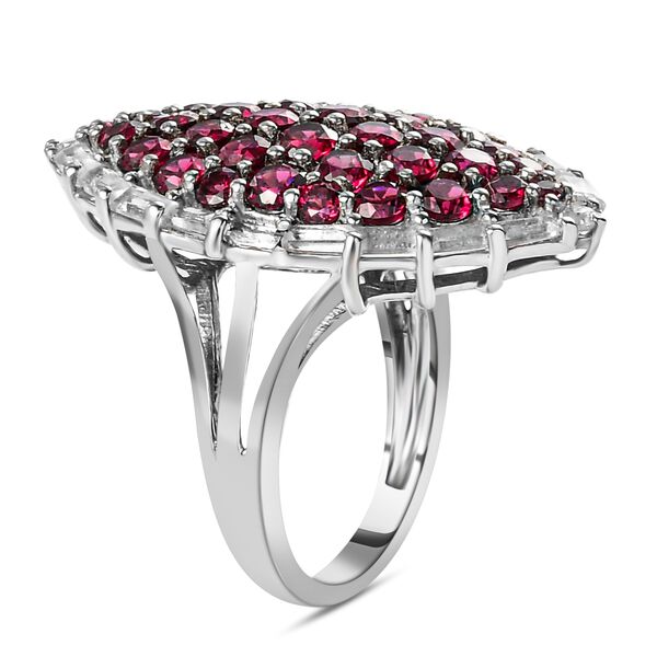 Rhodolith Granat und wei&szlig;er Topas-Ring - 5,12 ct. image number 5