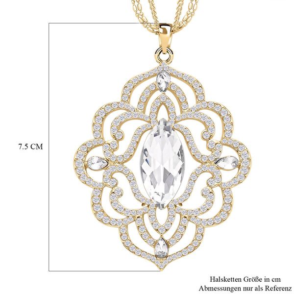 Weißer Kristall-Anhänger mit Kette in Goldton - 2 ct. image number 4