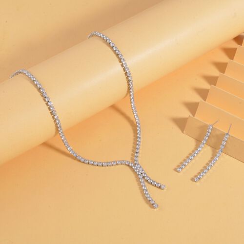 Weißer Zirkonia Schmuckset Reines Messing ca. 2.05 ct image number 1