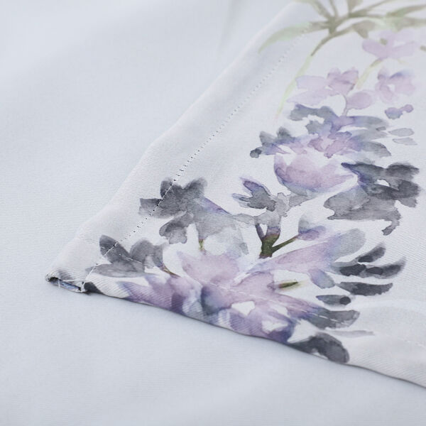 2er-Set - Verdunkelungsvorh&auml;nge mit 8 Metallringen, Blumenmuster, Wei&szlig; und Lila&nbsp; image number 4