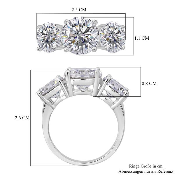 LUSTRO STELLA weißer Zirkonia Trilogie Ring image number 6