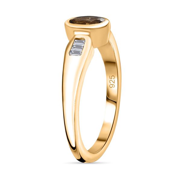 AA Nat&uuml;rlicher, goldener Tansanit und Zirkon Ring, ca. 0,57 ct. image number 5