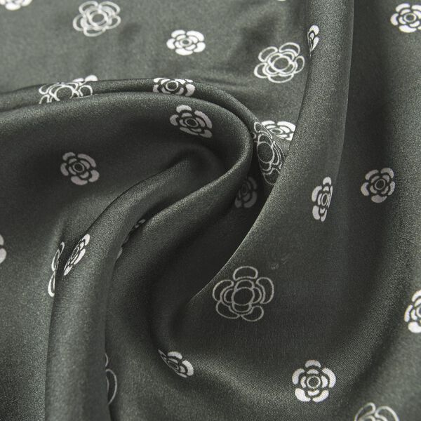 LA MAREY - Unisex Maulbeerseiden Schal, Blumenmuster, Gr&uuml;n image number 2