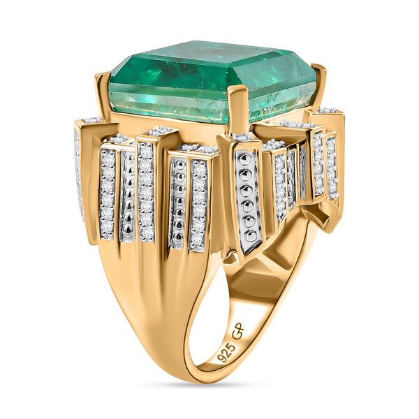 GP Royal Art Déco Kollektion - Smaragd Triplett Quarz, Zirkon und Kanchanaburi blauer Saphir-Ring - 24,02 ct. image number 5