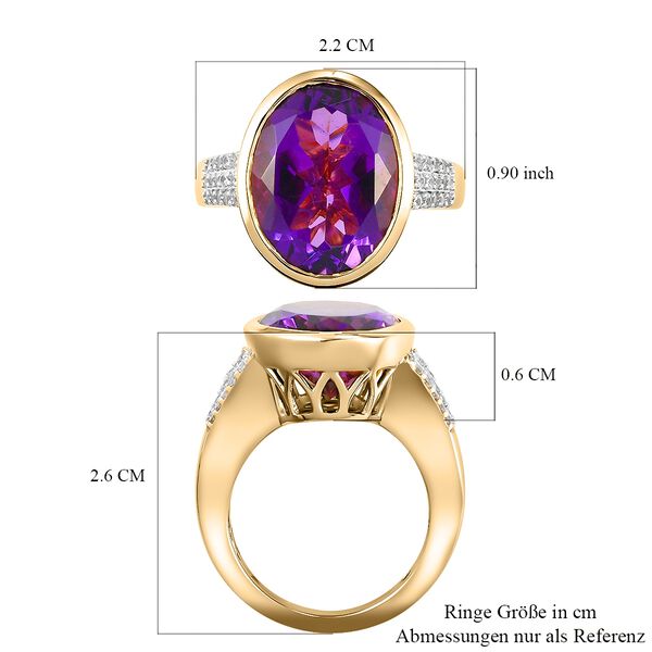 Natürlicher, marokkanischer Amethyst und Zirkon-Ring - 8,50 ct. image number 7