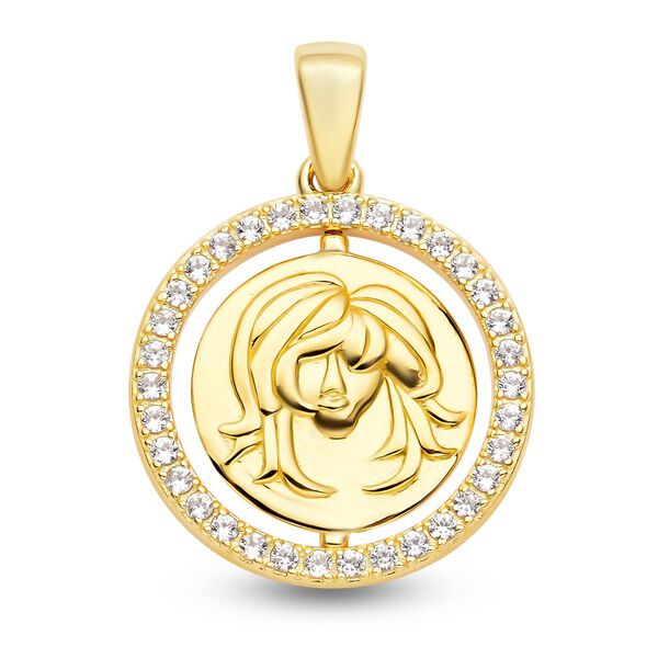 Wei&szlig;er Zirkon Jungfrau-Anh&auml;nger - 0,64 ct.