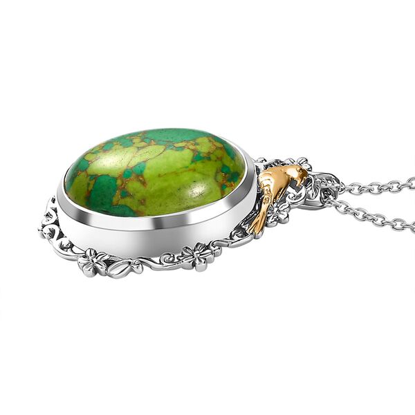 Grüner Mojave-Türkis-Anhänger mit 50cm Kette - 14,01 ct. image number 4