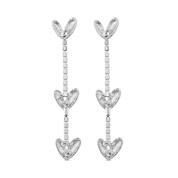 Herzf&ouml;rmige Kristall-Ohrh&auml;nger in Silberton image number 5