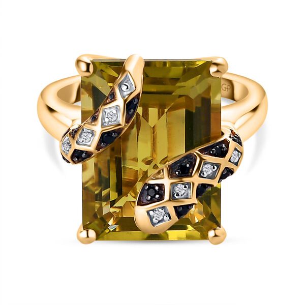 GP Italian Garden Kollektion - Ouro Verde Quarz, Zirkon, schwarzer Spinell und Kanchanaburi blauer Saphir-Ring - 11,66 ct. image number 0