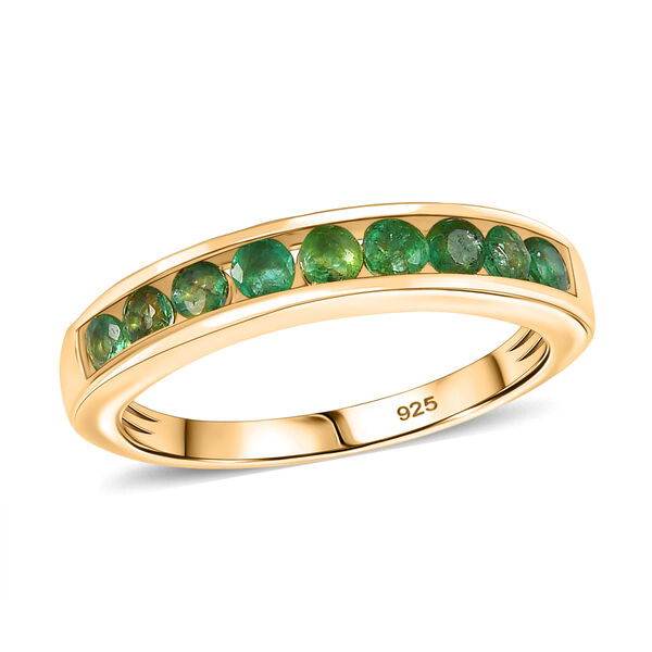 Socoto Smaragd Ring 925 Silber 750 Gelb Vergoldet (Größe 21.00) ca. 0,58 ct image number 3