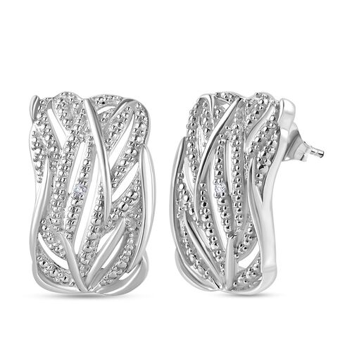 Weißer Diamant, Ohrringe 925 Silber platiniert ca. image number 0