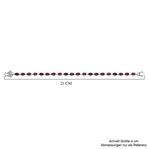Rhodolith Granat Armband ca. 19 cm 925 Silber rhodiniert ca. 11,48 ct. image number 5